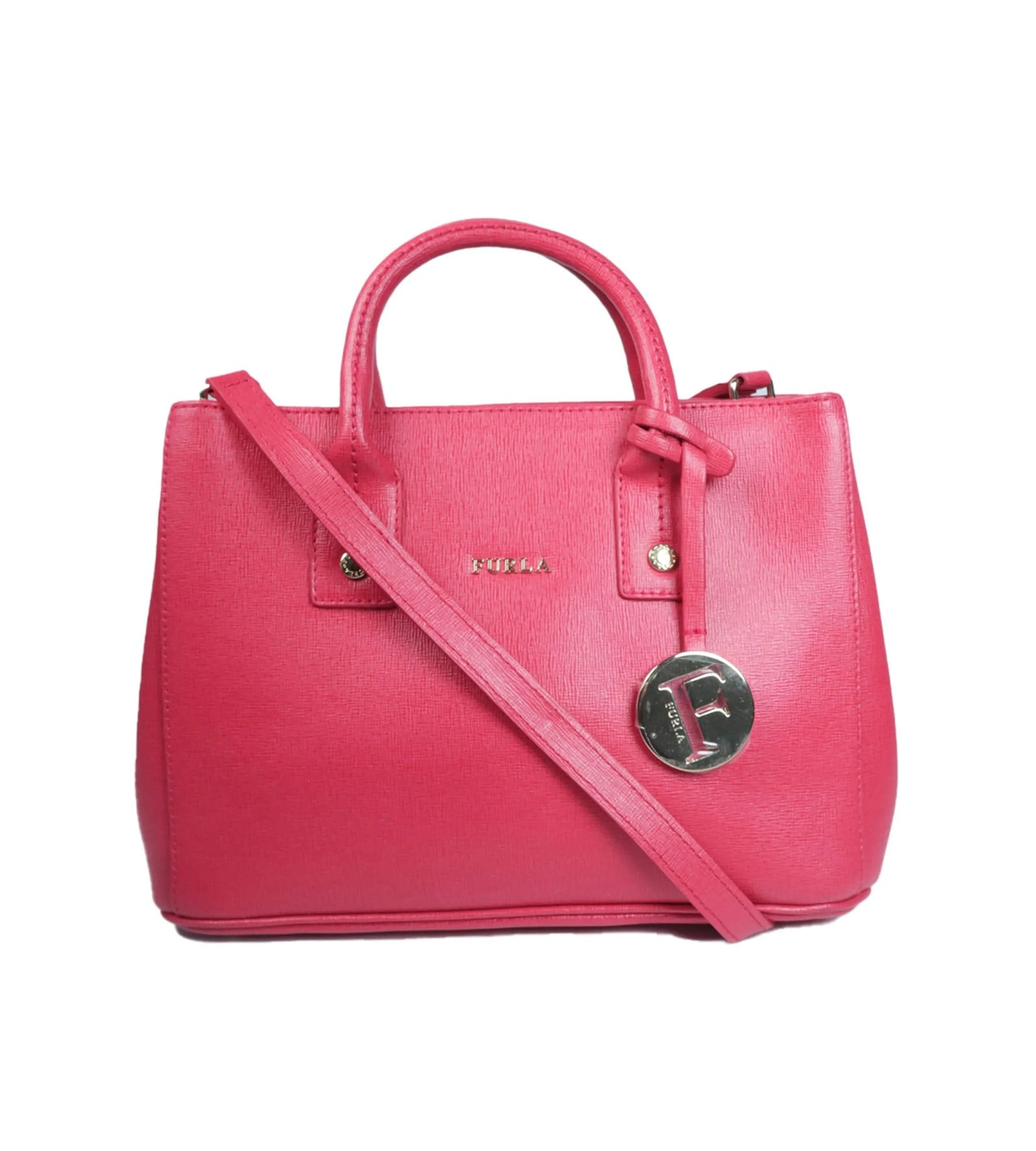 Pre-Loved Furla Fuchsia Leather Linda Tote – Shop This Chic Pre-Owned Designer Handbag Today!