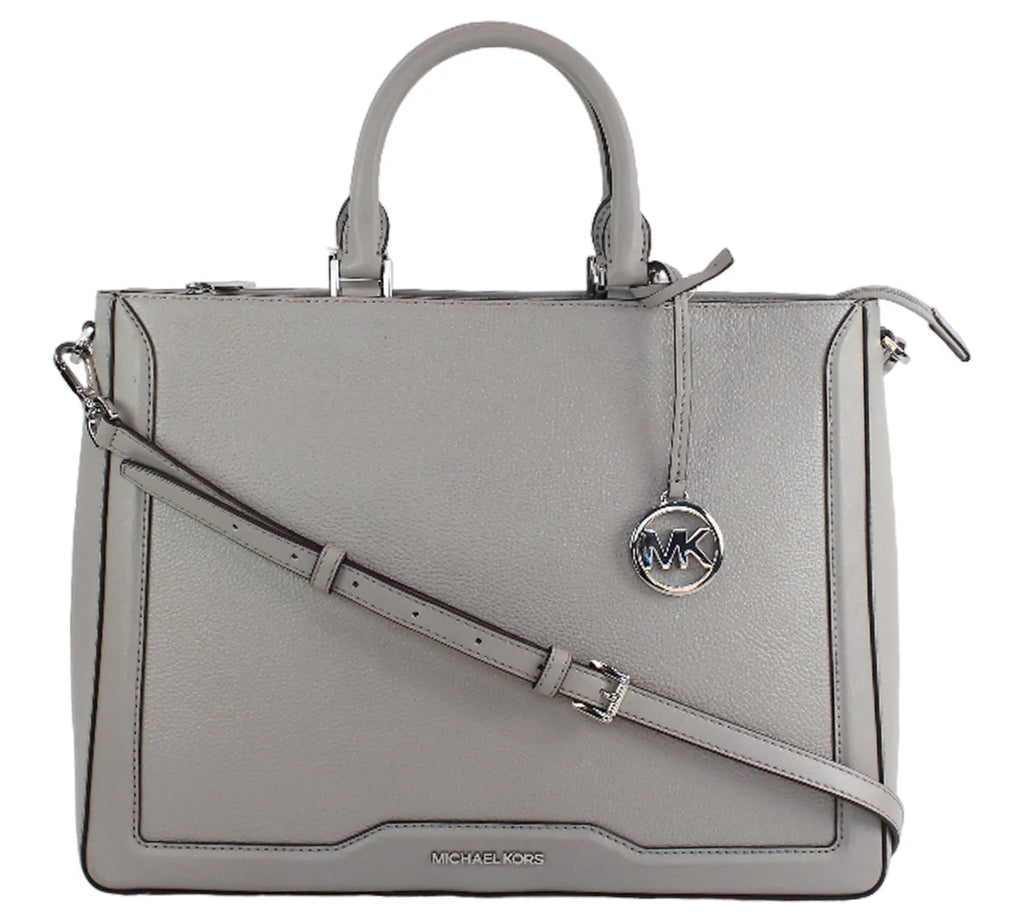 Pre-Loved Michael Kors Leather Grey Tote Bag – Shop This Elegant Pre-Owned Designer Handbag Today!