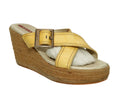 Pre-Loved Prada Beige/Yellow Patent Strap Wedges Size 36 – Shop These Pre-Owned Designer Shoes Today!