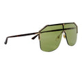 Pre-Loved Gucci Metal Rimless Square Sunglasses Black Gold