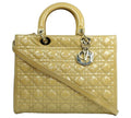 Pre-Loved Christian Dior Beige Patent Cannage Large Lady Dior Bag