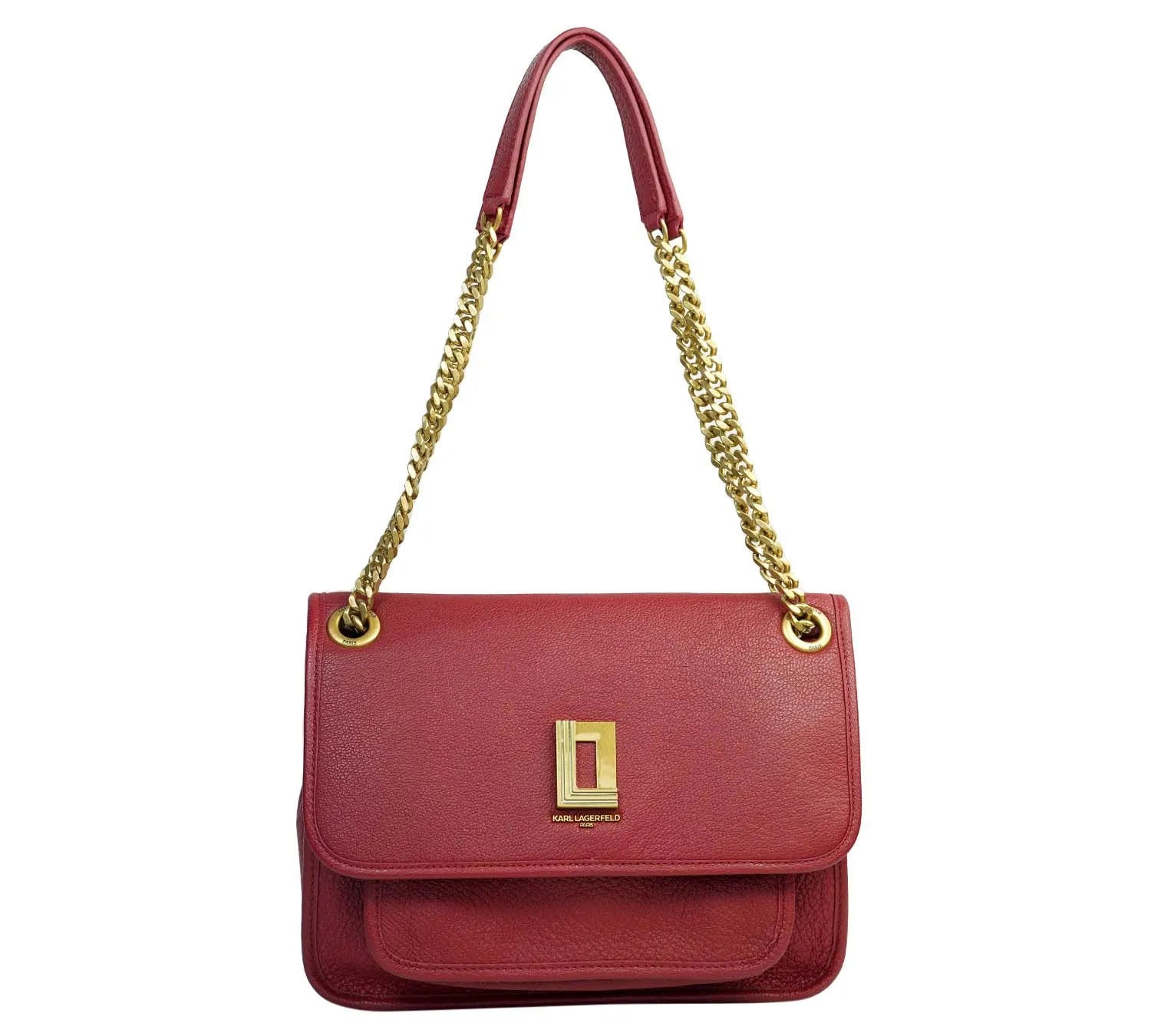 Pre-Loved Karl Lagerfeld Crimson Lyon Shoulder Bag