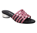 Pre-Loved Salvatore Ferragamo Pink/Black Leather Finn Slide Sandals Size 6 – US