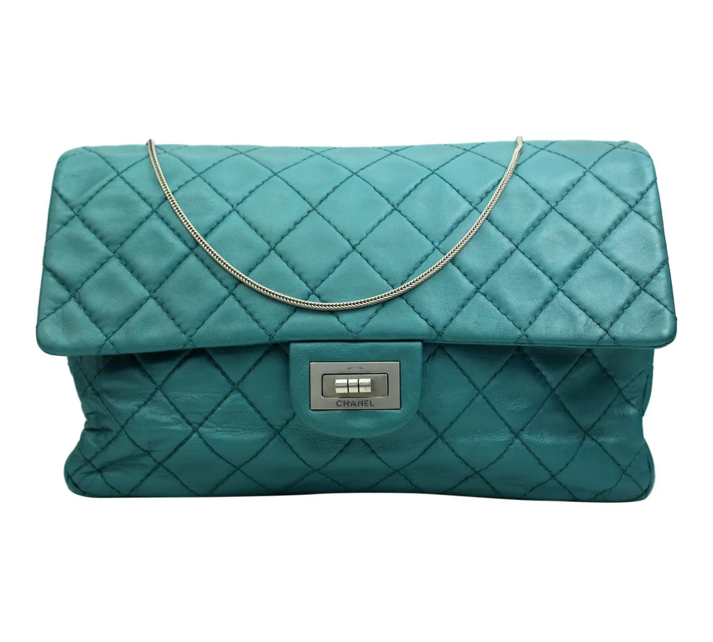 Pre-Loved Chanel Vintage 2.55 Reissue Turquoise Shoulder Bag | Authentic Pre-Owned Chanel Bag