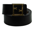 Pre-Loved Fendi Black Leather FF Logo Buckle Belt Size 36 | Authentic Pre-Owned Fendi Belt
