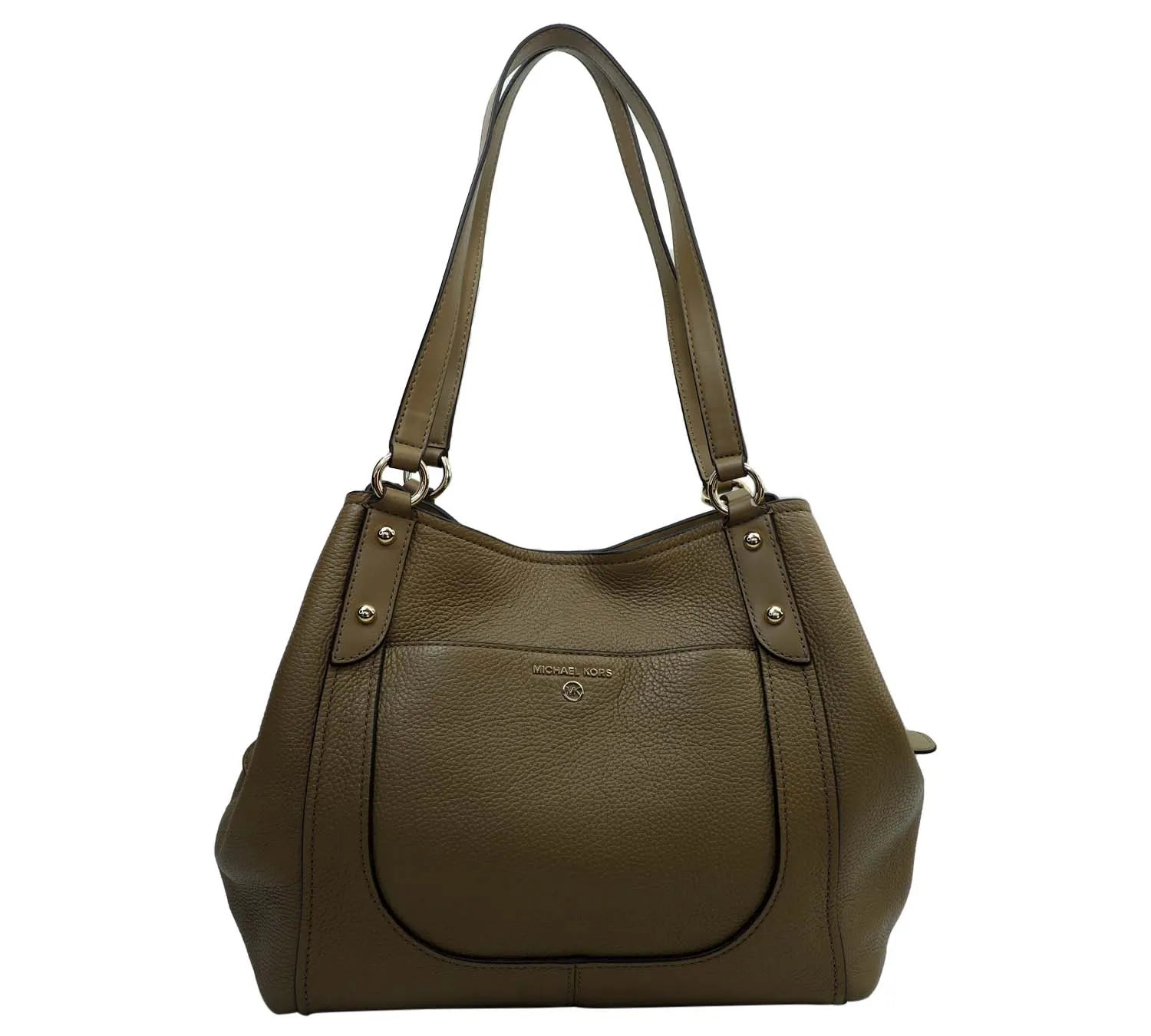 Pre-Loved Michael Kors Brown Molly Large Pebbled Leather Tote Bag | Authentic Pre-Owned Michael Kors Handbag