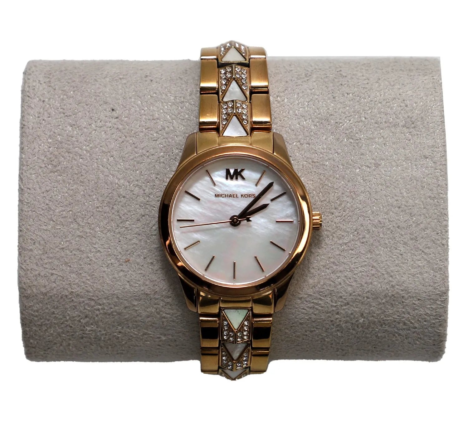 Pre-Loved Michael Kors Women’s Runway Mercer White Dial Watch | Authentic Pre-Owned Michael Kors Timepiece
