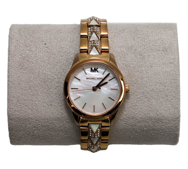 Pre-Loved Michael Kors Women’s Runway Mercer White Dial Watch | Authentic Pre-Owned Michael Kors Timepiece