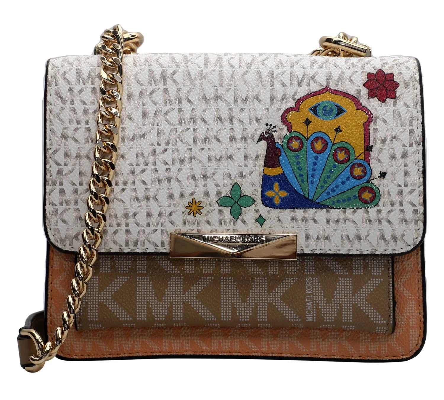 Pre-Loved Michael Kors Jade Extra Small Tri-Color Logo Crossbody Bag | Authentic Pre-Owned Michael Kors Handbag
