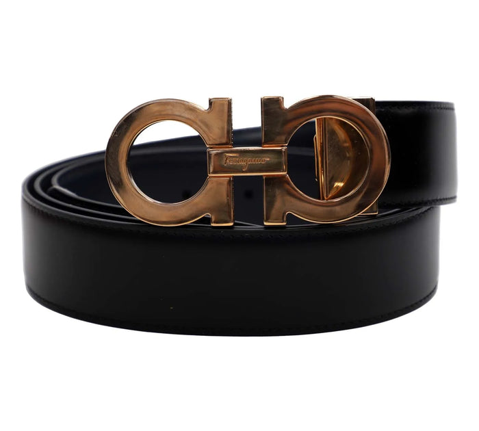 Black Reversible & Adjustable Gancini Men's Belt Size 40