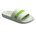 Pre-Loved Burberry Green Rubber Logo Embossed Slides Size 40 | Authentic Pre-Owned Burberry Footwear