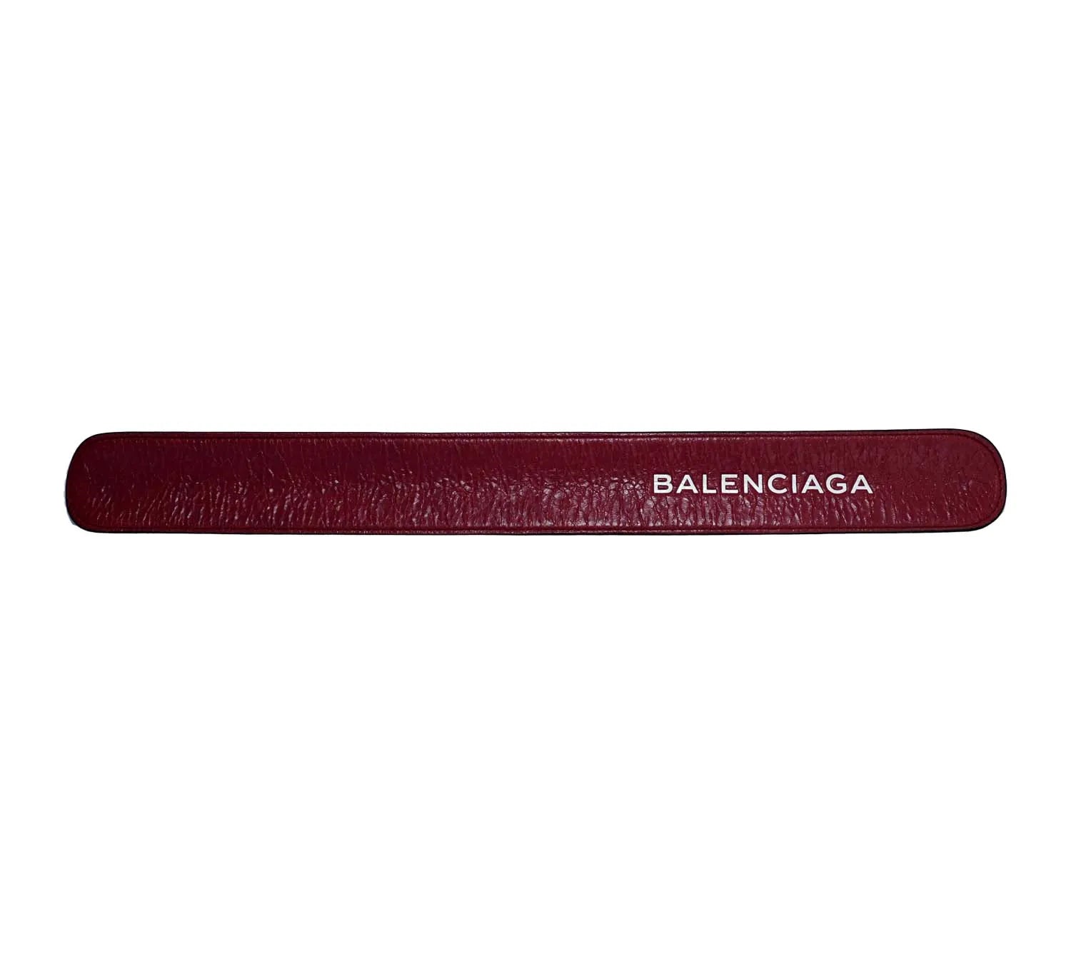 Pre-Loved Balenciaga Cycle Bracelet – Red Textured Leather, Authentic Pre-Owned Designer Accessory