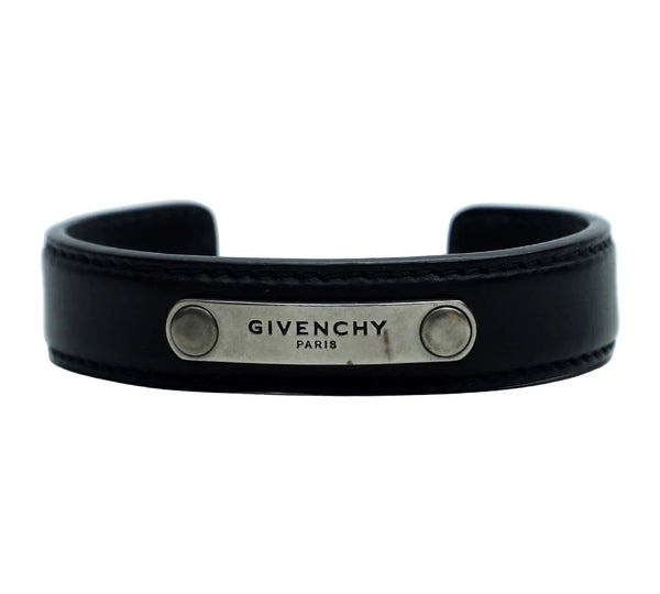 Men's Black Leather Cuff Bracelet