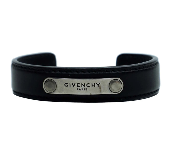 Men's Black Leather Cuff Bracelet