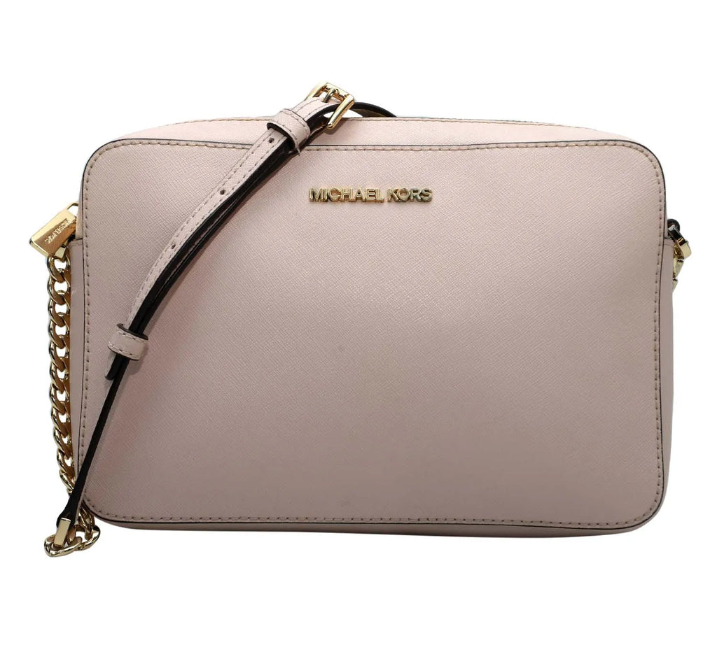 Pre-Loved Michael Kors Jet Set Small Crossbody Bag – Pink Saffiano Leather, Authentic Pre-Owned Designer Handbag
