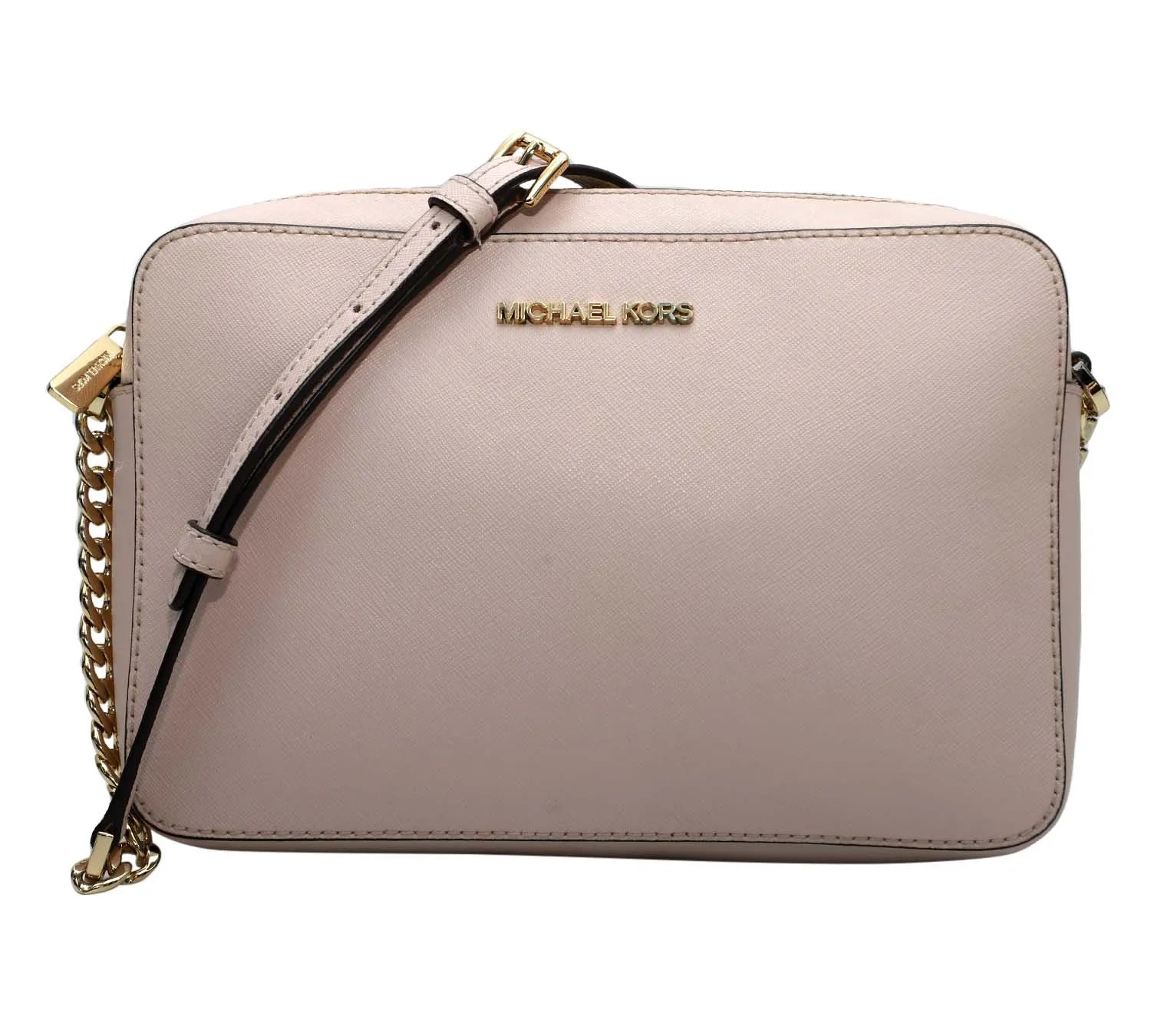 Pre-Loved Michael Kors Jet Set Small Crossbody Bag – Pink Saffiano Leather, Authentic Pre-Owned Designer Handbag