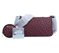 Pre-Loved Michael Kors Jet Set Travel Small Crossbody Bag – Oxblood Multi Metallic Logo Jacquard with Tech Attach, Authentic Pre-Owned Designer Handbag