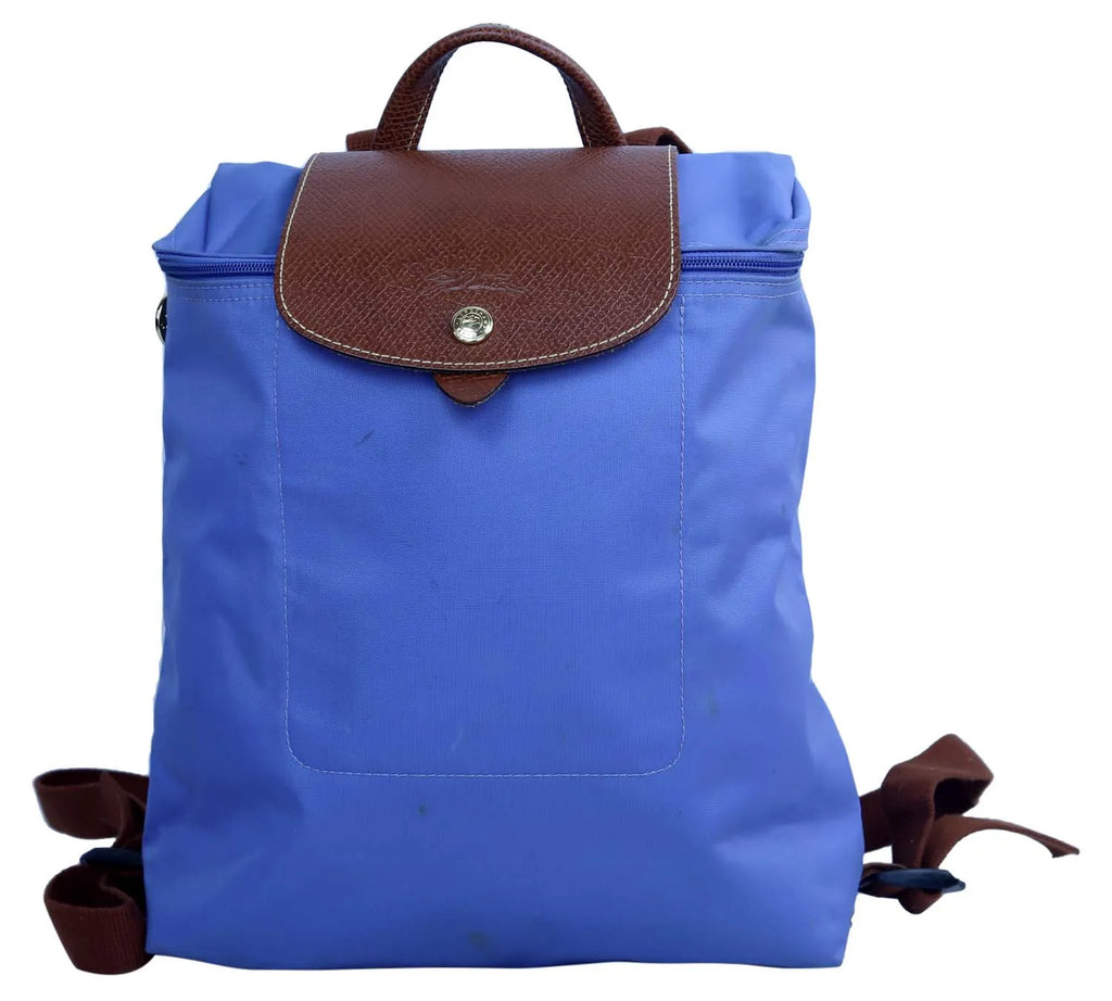 Pre-Loved Longchamp Le Pliage Original M Backpack – Blue, Authentic Pre-Owned Designer Bag