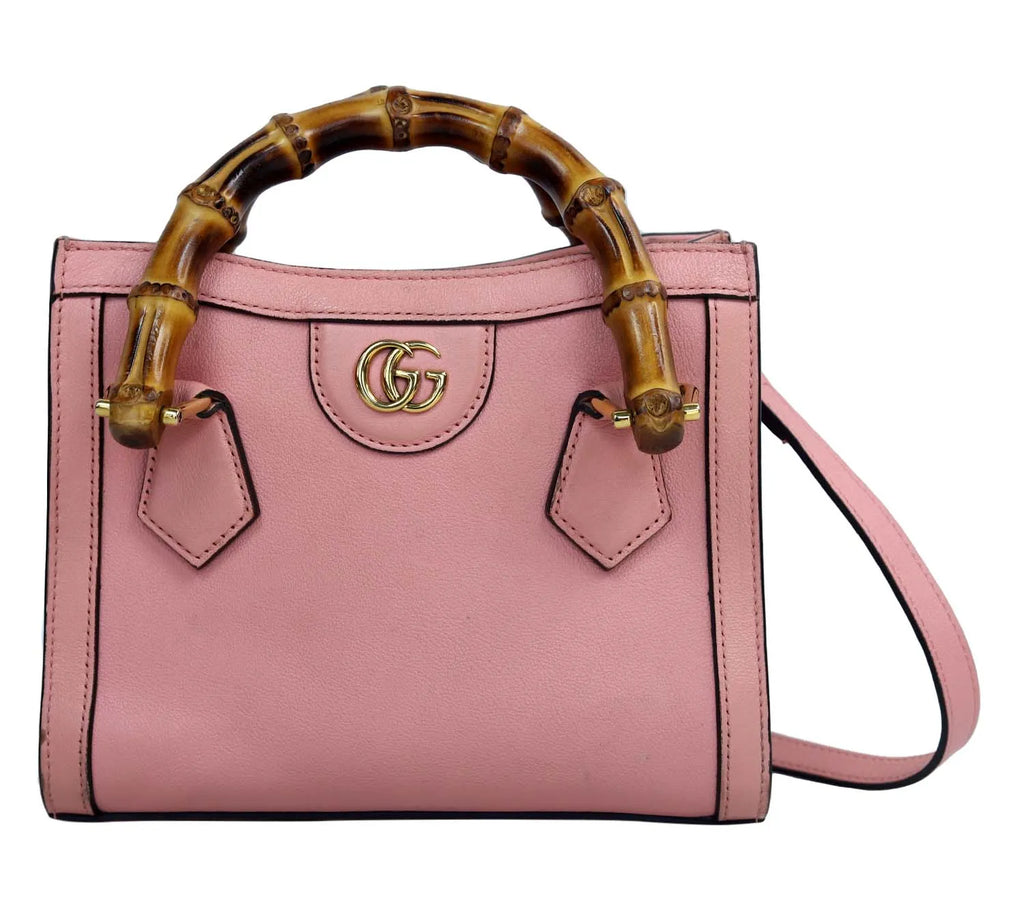 Pre-Loved Gucci Diana Small Bamboo Tote Bag – Pink, Authentic Pre-Owned Designer Handbag