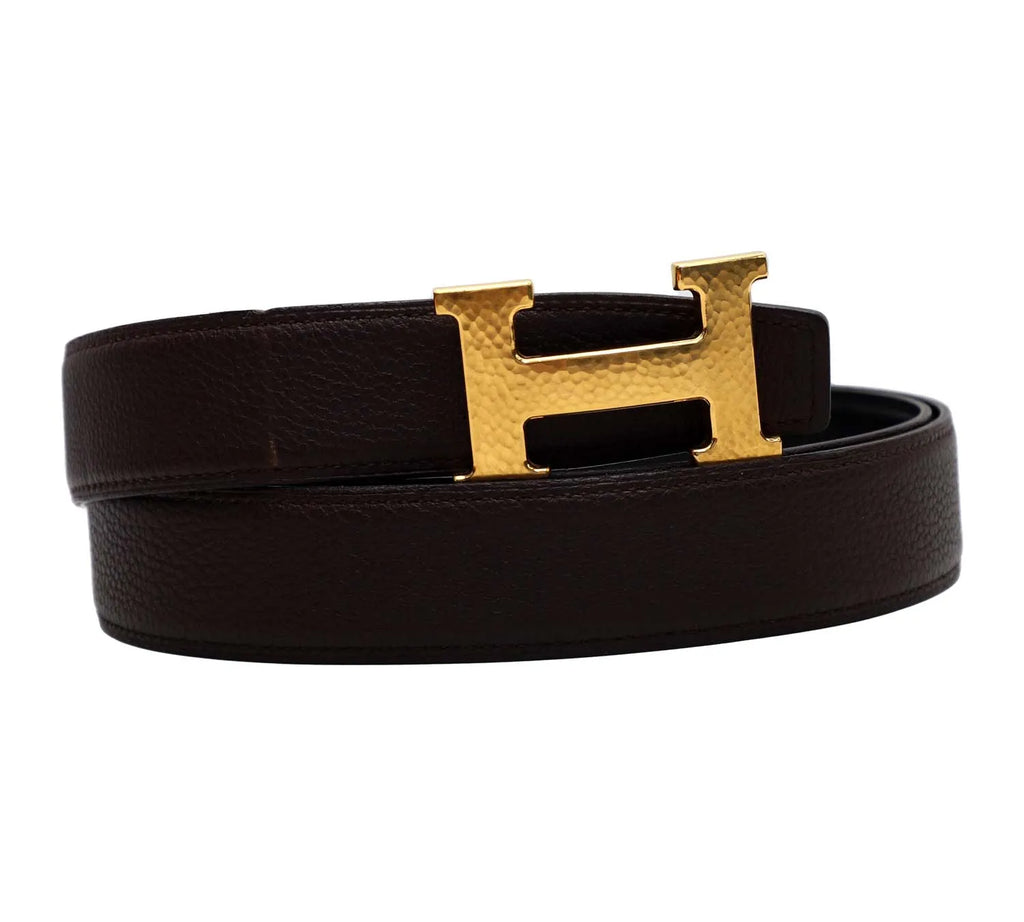 Pre-Loved Hermès Reversible Belt – Brown & Black, Size 104 cm, Authentic Pre-Owned Designer Accessory