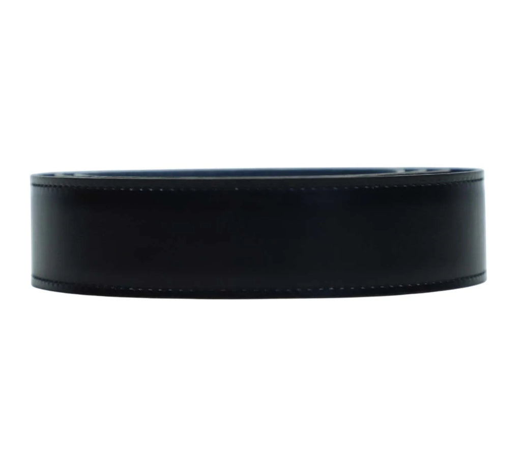 Pre-Loved Hermès Reversible Belt – Black & Blue, Size 104 cm, Authentic Pre-Owned Designer Accessory