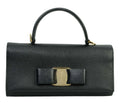 Pre-Loved Salvatore Ferragamo Mini Vara Bow Clutch – Black Leather, Authentic Pre-Owned Designer Bag