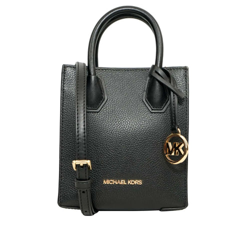 Pre-Loved Michael Kors Crossbody – Black Mercer Extra-Small Pebbled Leather