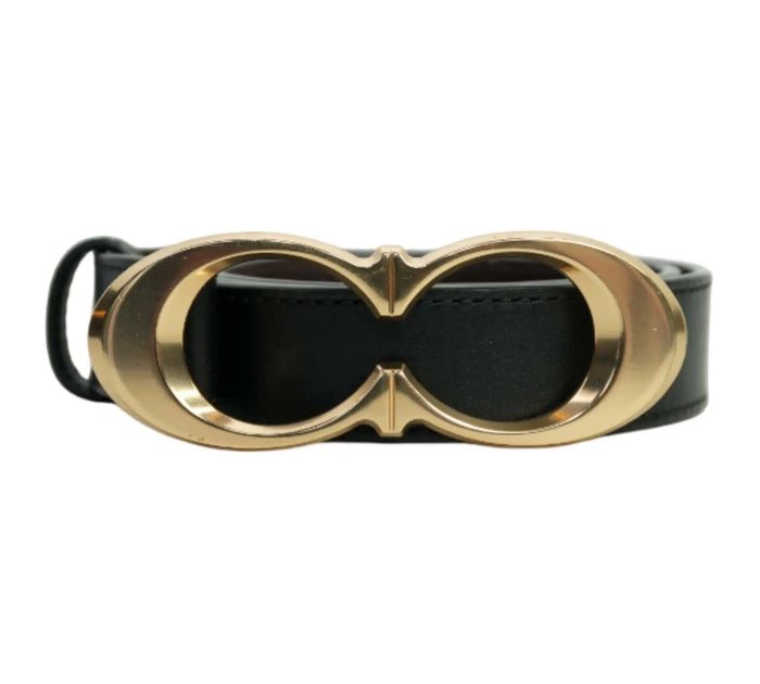 Women's Black Signature Buckle Belt Size - 44