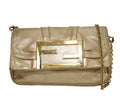 Pre-loved Fendi Gold Leather Mia Pochette Bag,