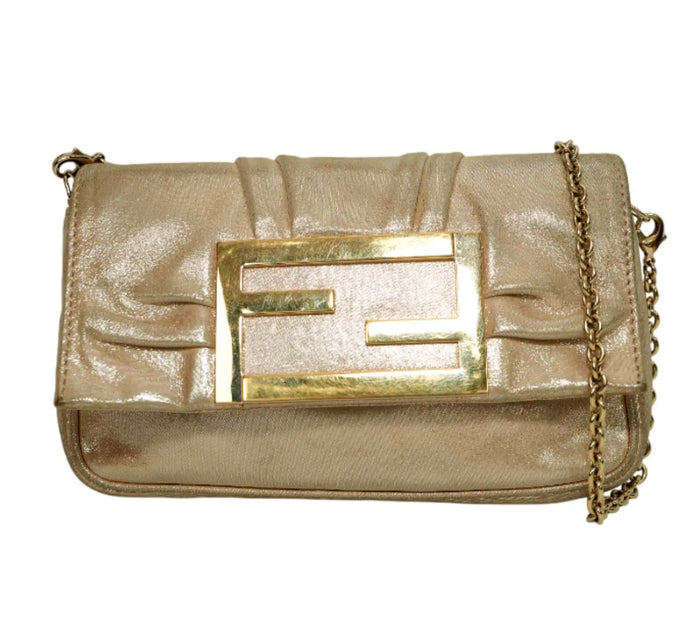 Gold Leather Mia Pochette Bag