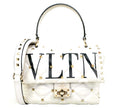 Pre-loved Valentino White Quilted Leather VLTN Candystud Top Handle Bag,