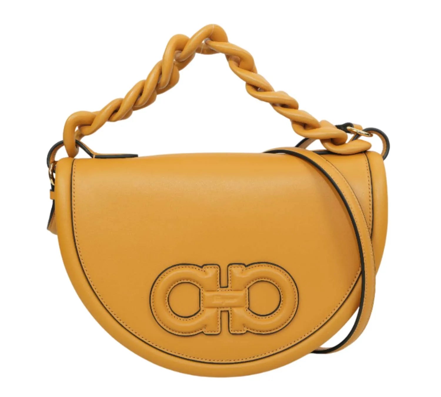 Pre-loved Salvatore Ferragamo Mustard Yellow Aura Bag,