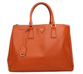 Pre-loved Prada Orange Saffiano Lux Leather Large Gardener’s Tote,