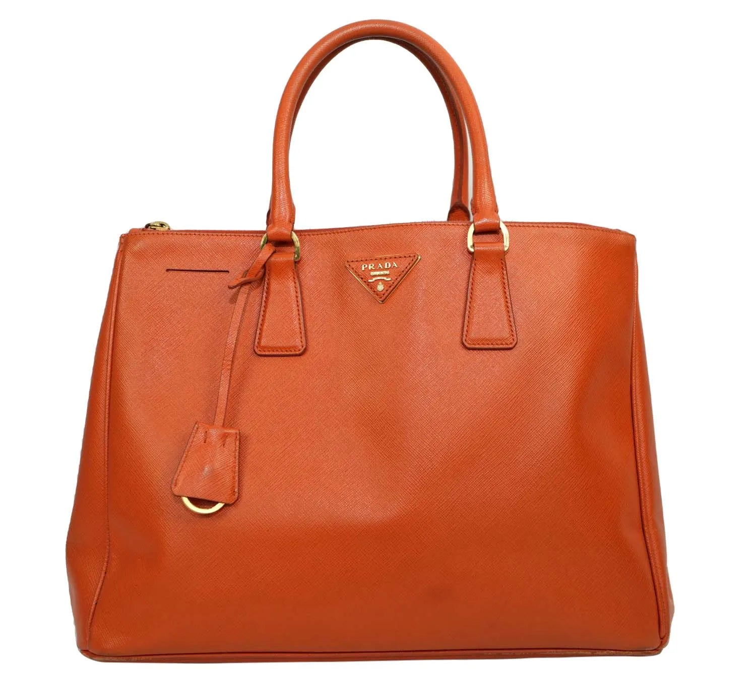 Pre-loved Prada Orange Saffiano Lux Leather Large Gardener’s Tote,