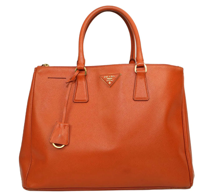 Orange Saffiano Lux Leather Large Gardener's Tote