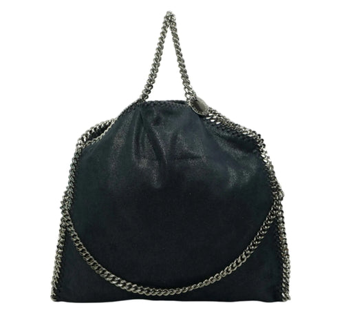Pre-loved Stella McCartney Black Falabella Foldover 3Chain Large Tote Bag,