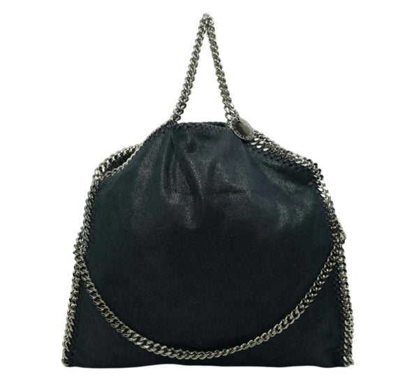 Black Falabella Foldover 3Chain Large Tote Bag