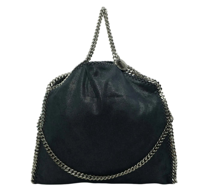 Black Falabella Foldover 3Chain Large Tote Bag