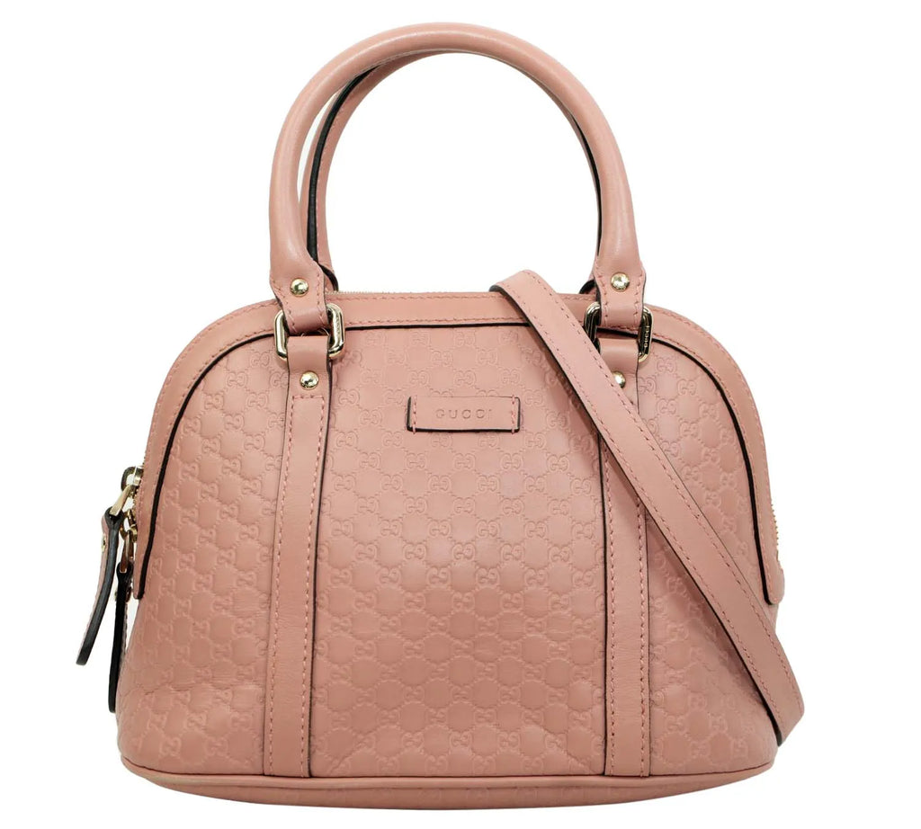 Pre-loved Gucci Light Pink Micro Guccissima Leather Small Dome Bag,