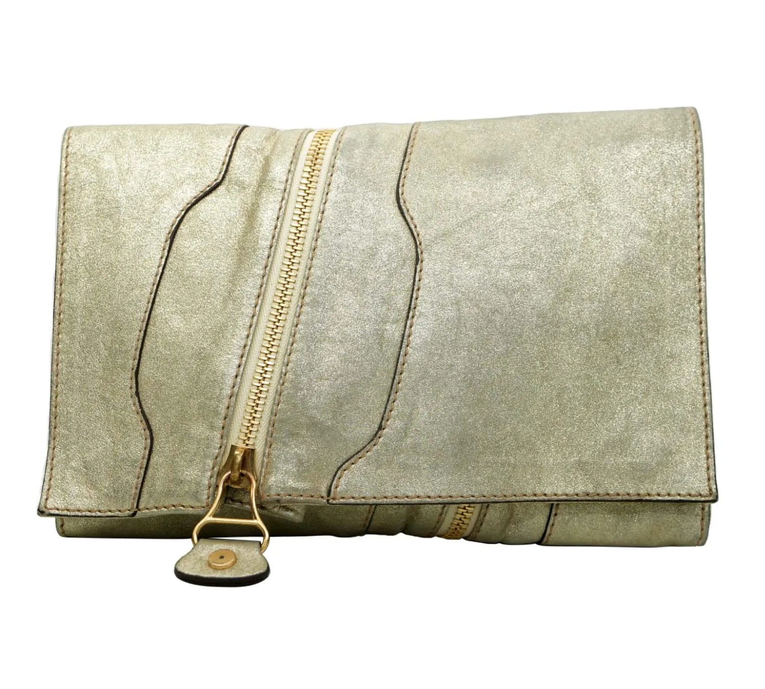 Pre-loved Jimmy Choo Golden Big Clutch,