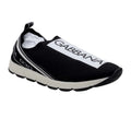 Pre-owned Dolce & Gabbana Black & White Slip On Sorrento Sneakers Size 38