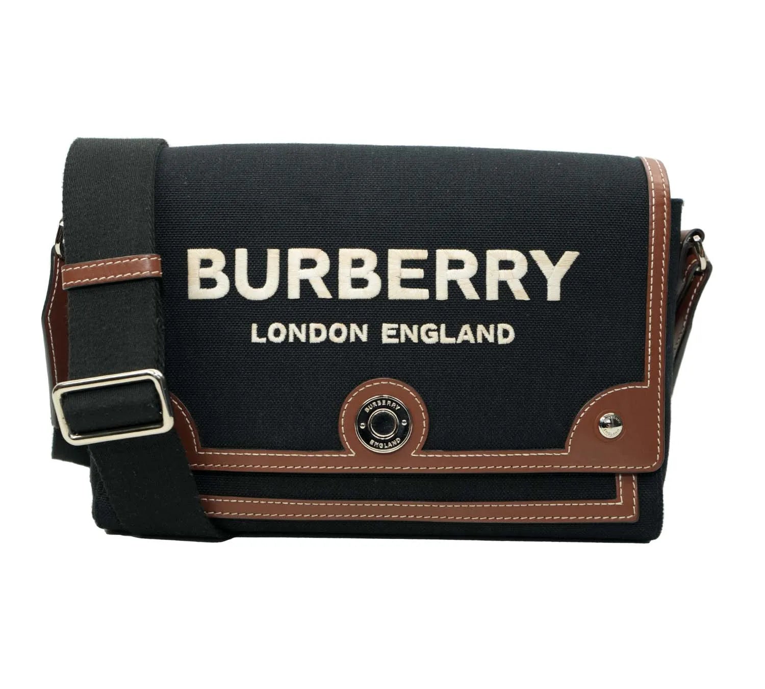 Pre-owned Burberry Black & Brown Horseferry Note Crossbody Bag