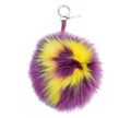 Pre-owned Fendi Pompom Purple & Yellow Fur Bag Charm