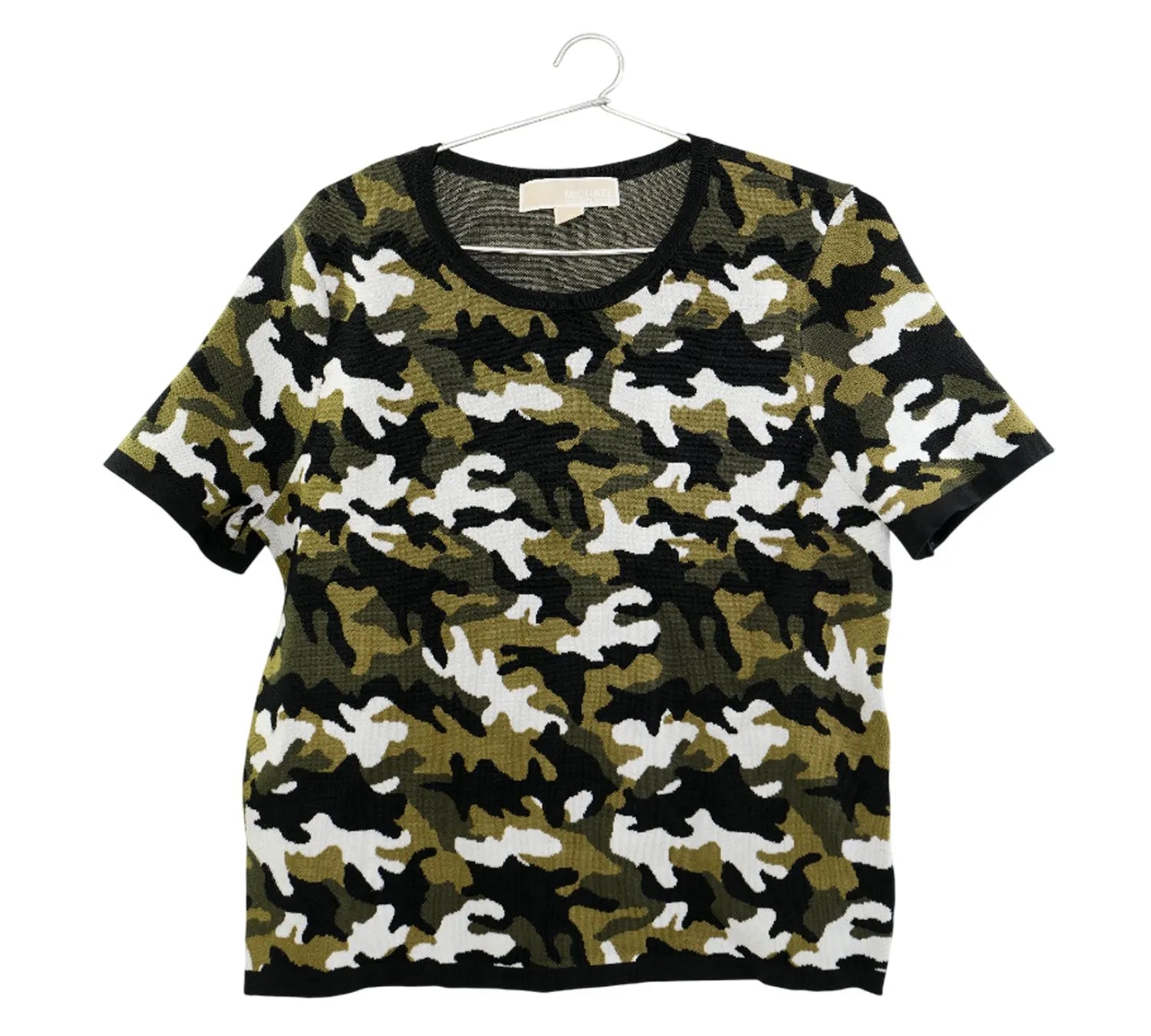 Pre-owned Michael Kors Camouflage Stretch-Viscose Jacquard T-Shirt