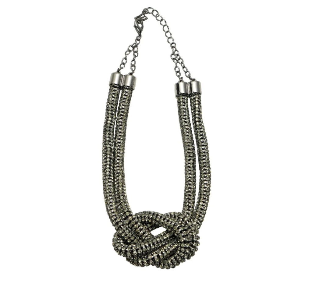 Pre-owned BCBGMAXAZRIA Vintage Rhinestone Knot Necklace