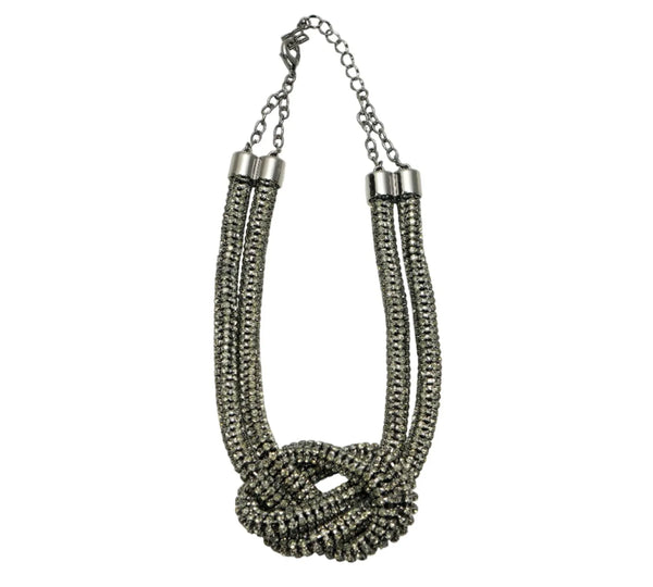 Vintage Rhinestone Knot Necklace