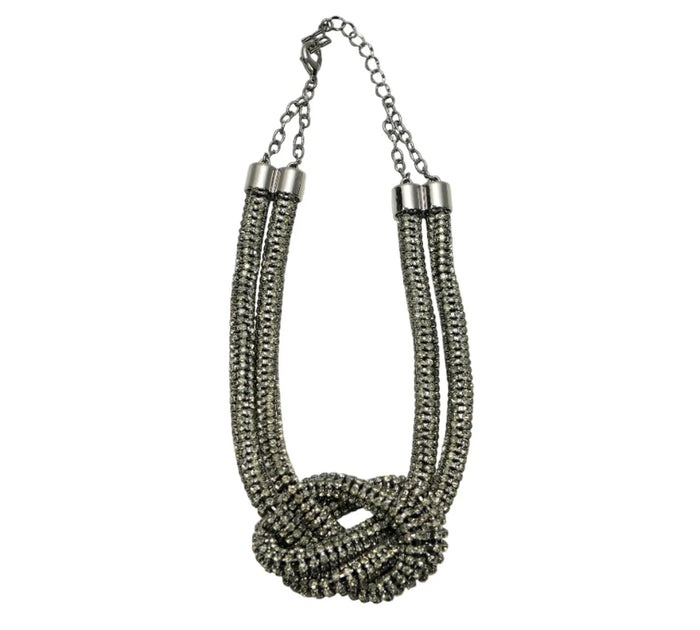 Vintage Rhinestone Knot Necklace