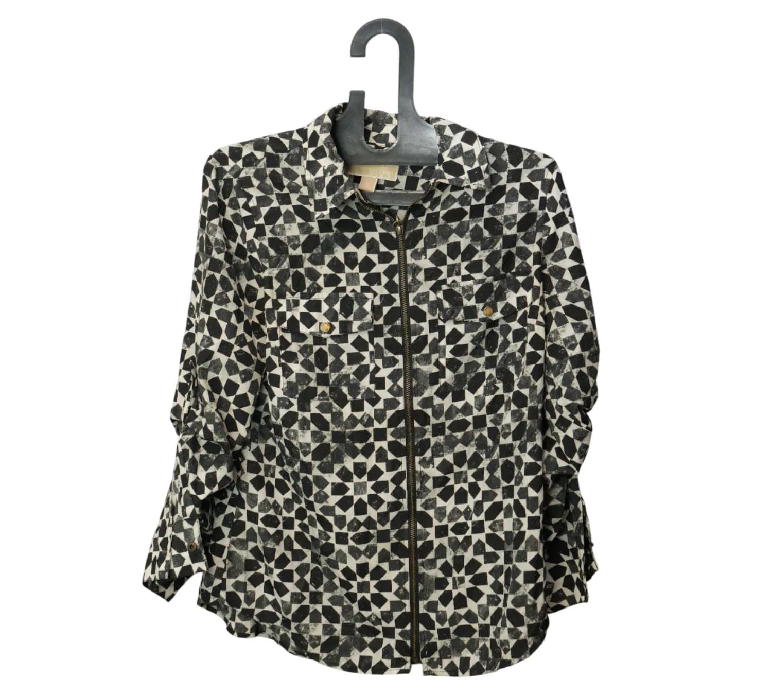 Pre-owned Michael Kors Black & White Zipper Jacket Size S