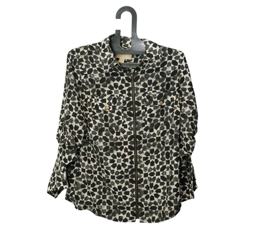 Pre-owned Michael Kors Black & White Zipper Jacket Size S