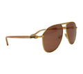Pre-owned Gucci Gold & Cognac Aviator Sunglasses